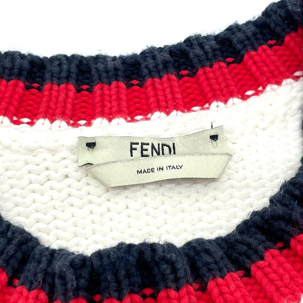 Fendi Knit Cotton Pullover Knit Women Handbag White Logo Travel Bag