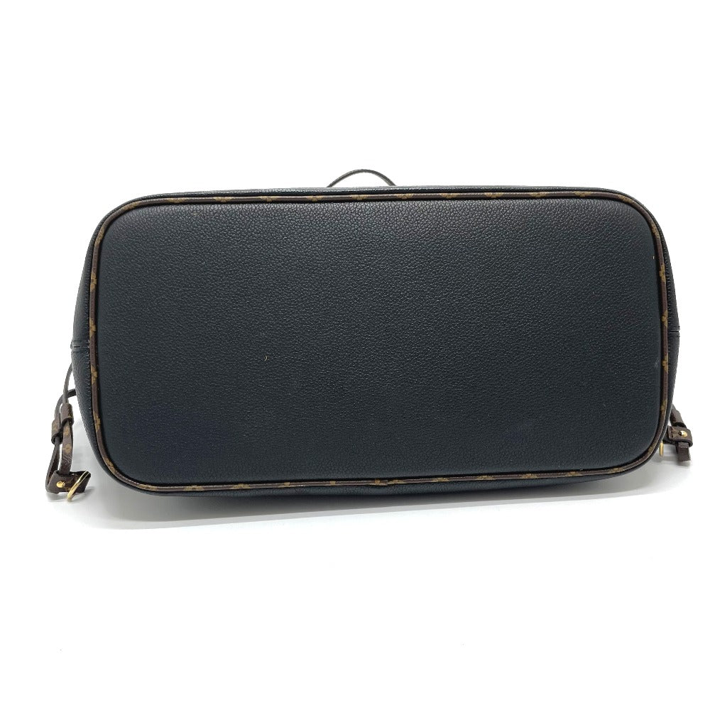 Louis Vuitton M56960 Shearling Flower Initials Neverfull Monogram Leather Calf Black Tote Bag
