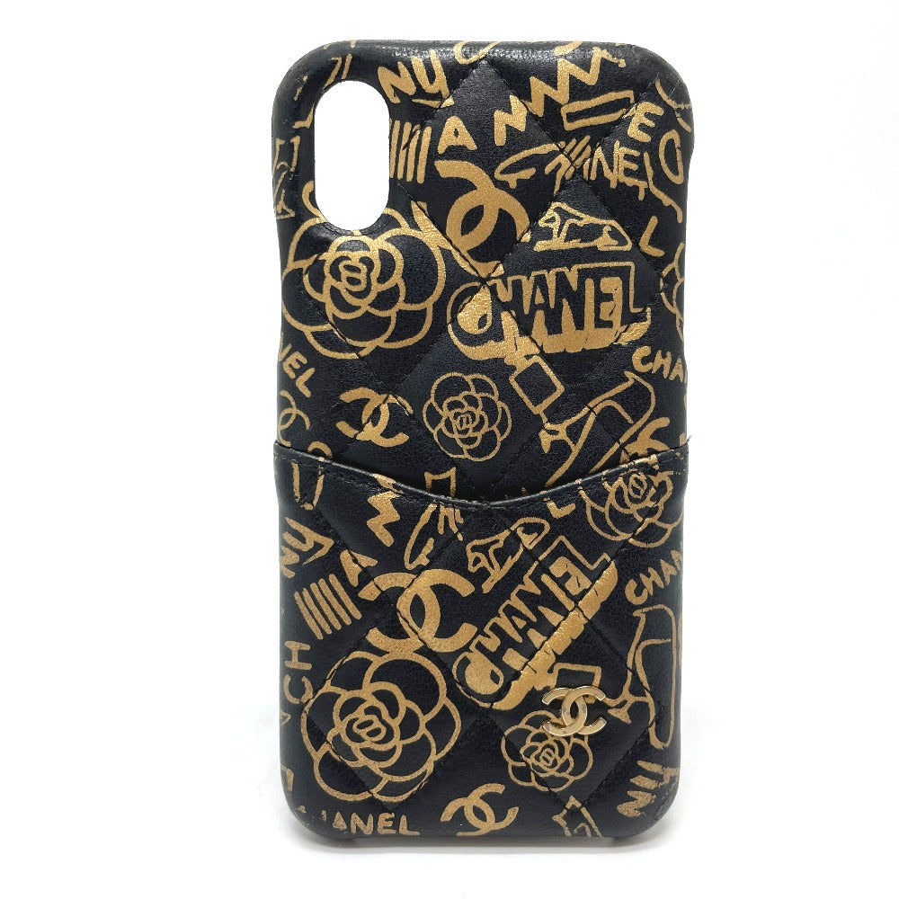 Chanel iPhone Calfskin Camellia CCCOCO Mark Matrasse Gold Handbag