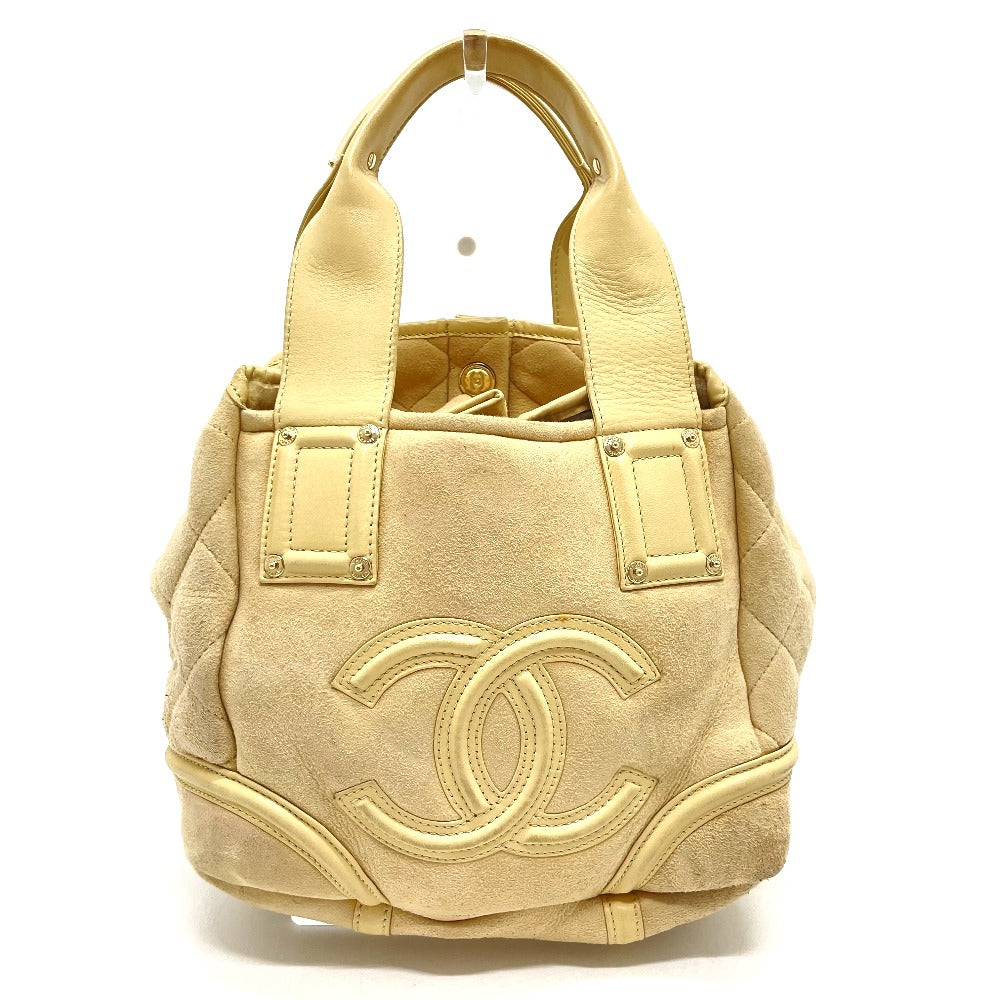 Chanel Mouton x Gold Beige Leather Handbag