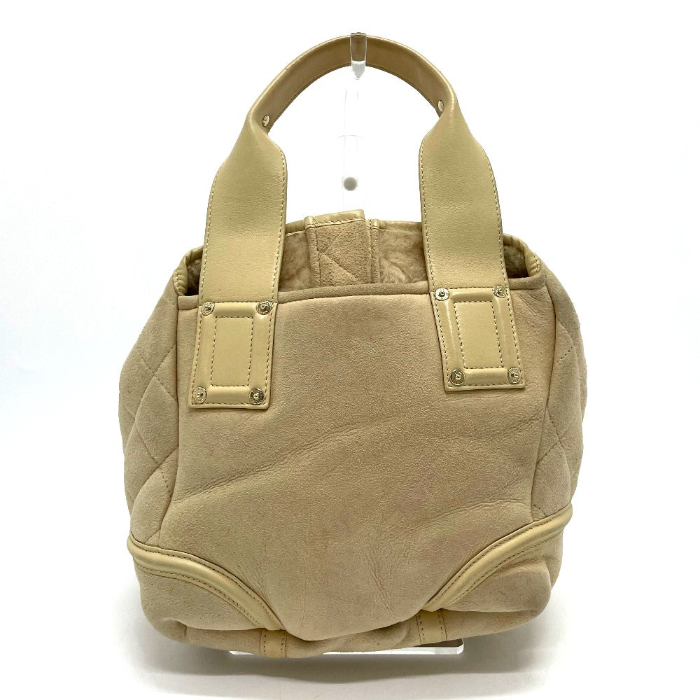 Chanel Mouton x Gold Beige Leather Handbag