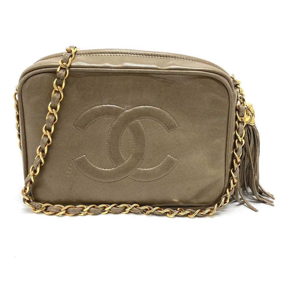 CHANEL Shoulder Bag lambskin Beige type COCO Mark ChainShoulder