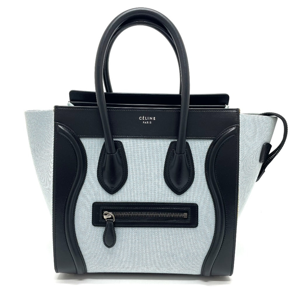 Blue X Luggage Micro Shopper Women Leather Canvas Travel Bag