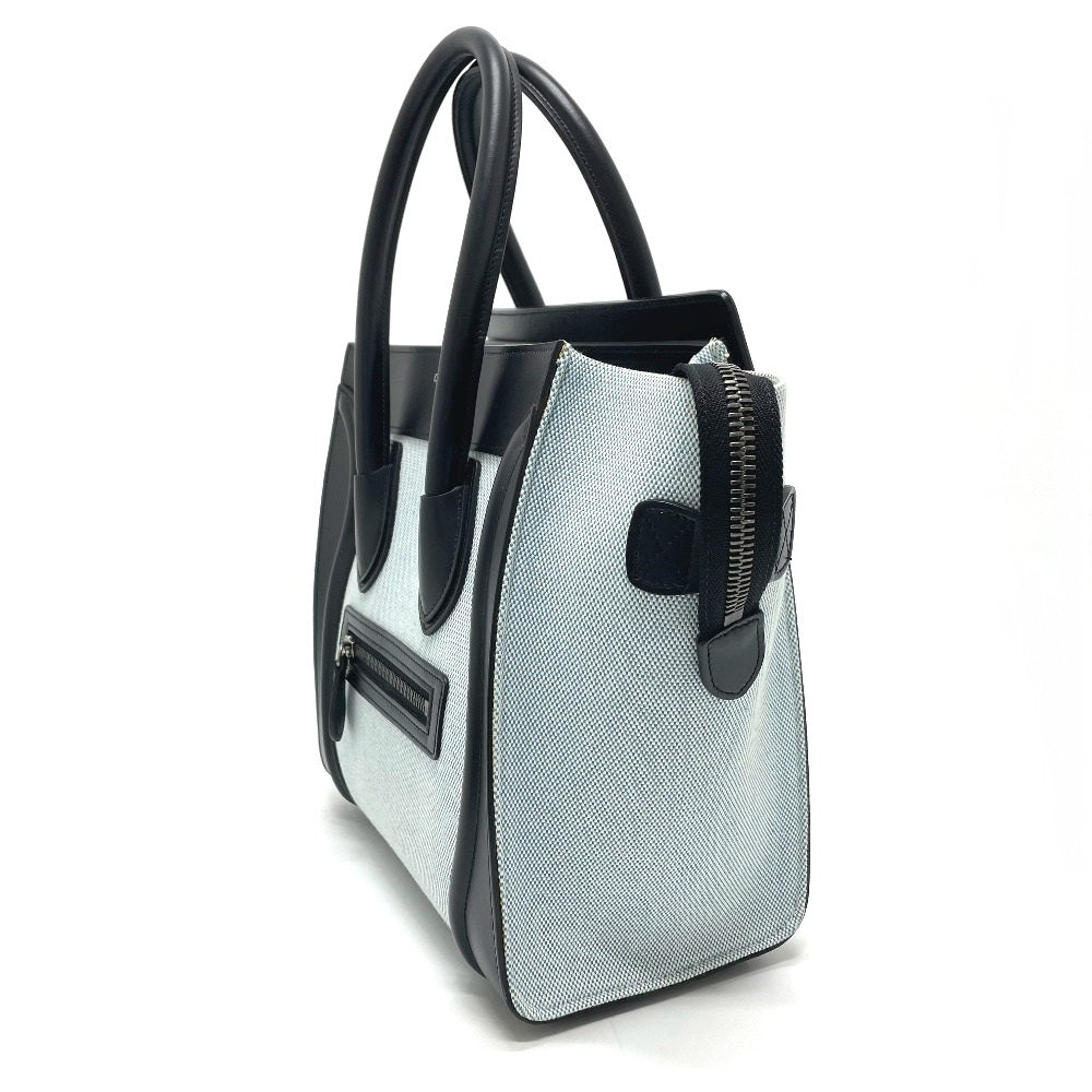 Blue X Luggage Micro Shopper Women Leather Canvas Travel Bag