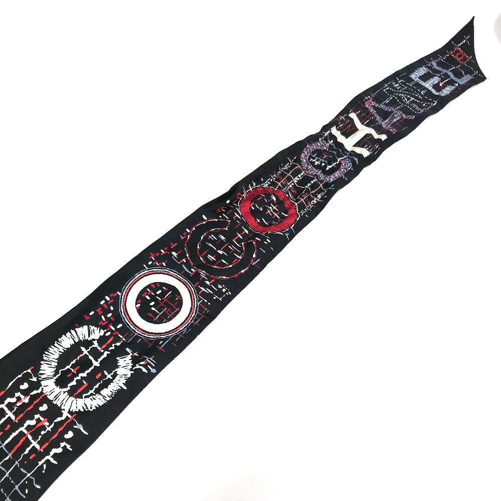Chanel scarf silk COCO Mark CC scarf Black