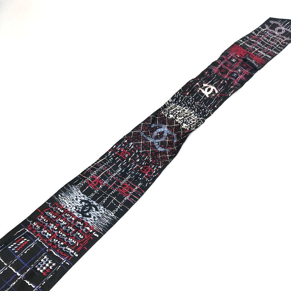 Chanel scarf silk COCO Mark CC scarf Black