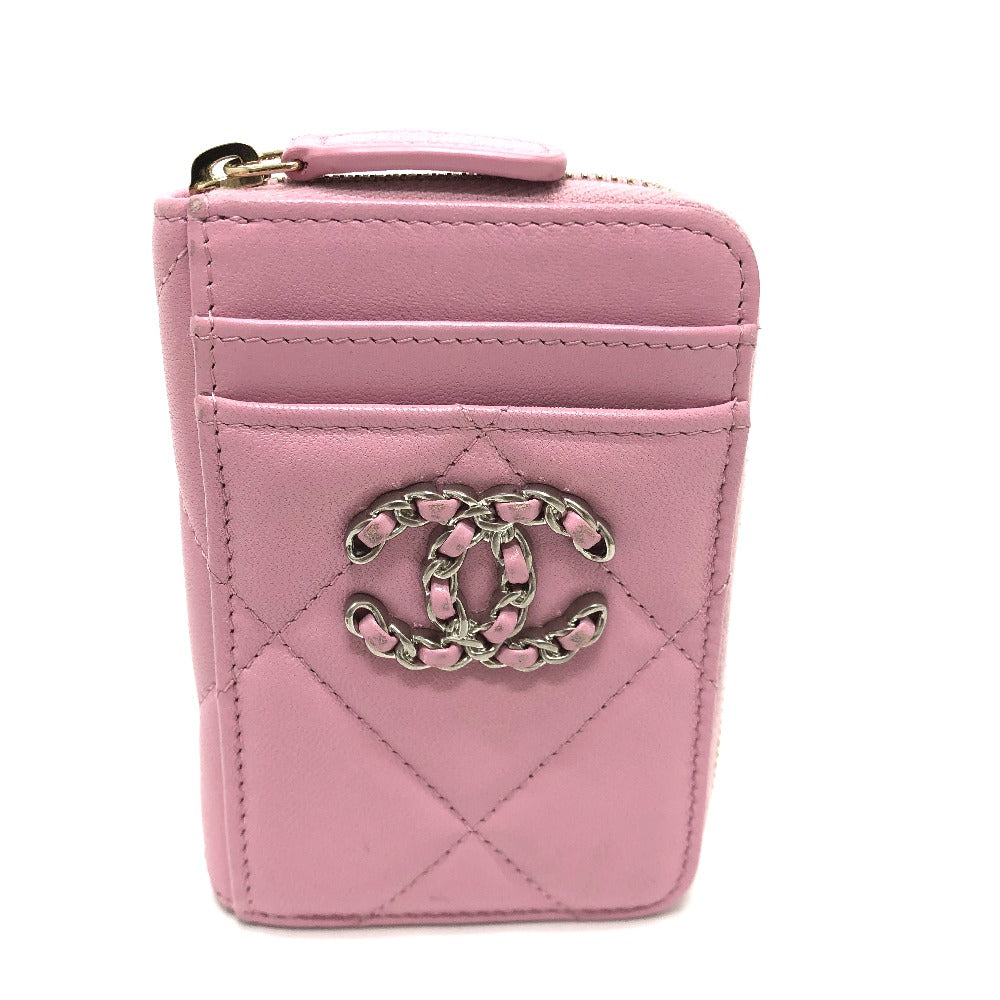 Chanel Coin lambskin COCO Mark CC Matelasse Pink Wallet Case