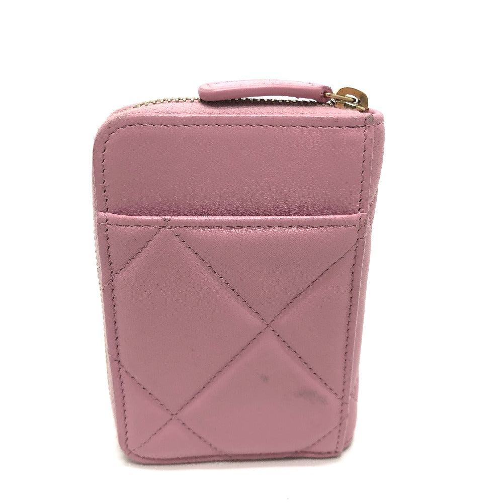 Chanel Coin lambskin COCO Mark CC Matelasse Pink Wallet Case