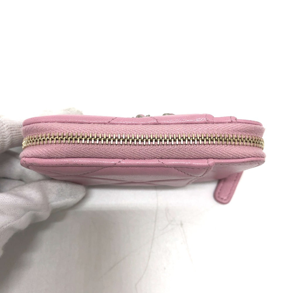 Chanel Coin lambskin COCO Mark CC Matelasse Pink Wallet Case