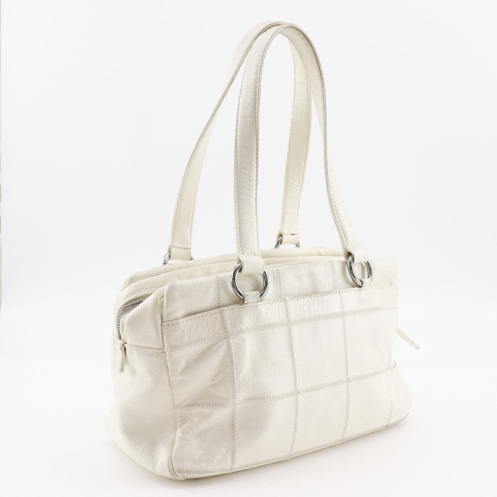 Chanel Caviar skin off Boston Chocolate bar White Tote Bag