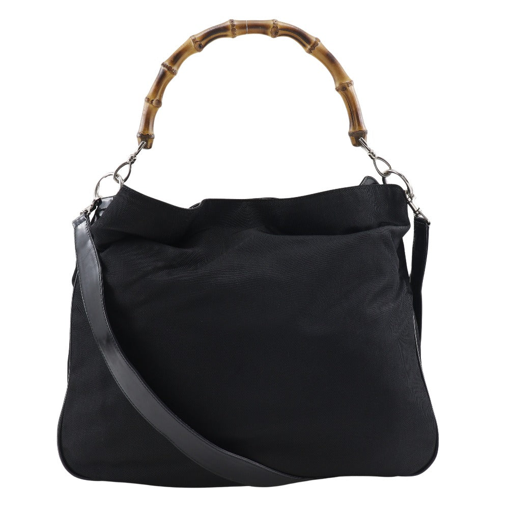 Gucci Bamboo Handbag 2Way Canvas Nylon Travel Bag