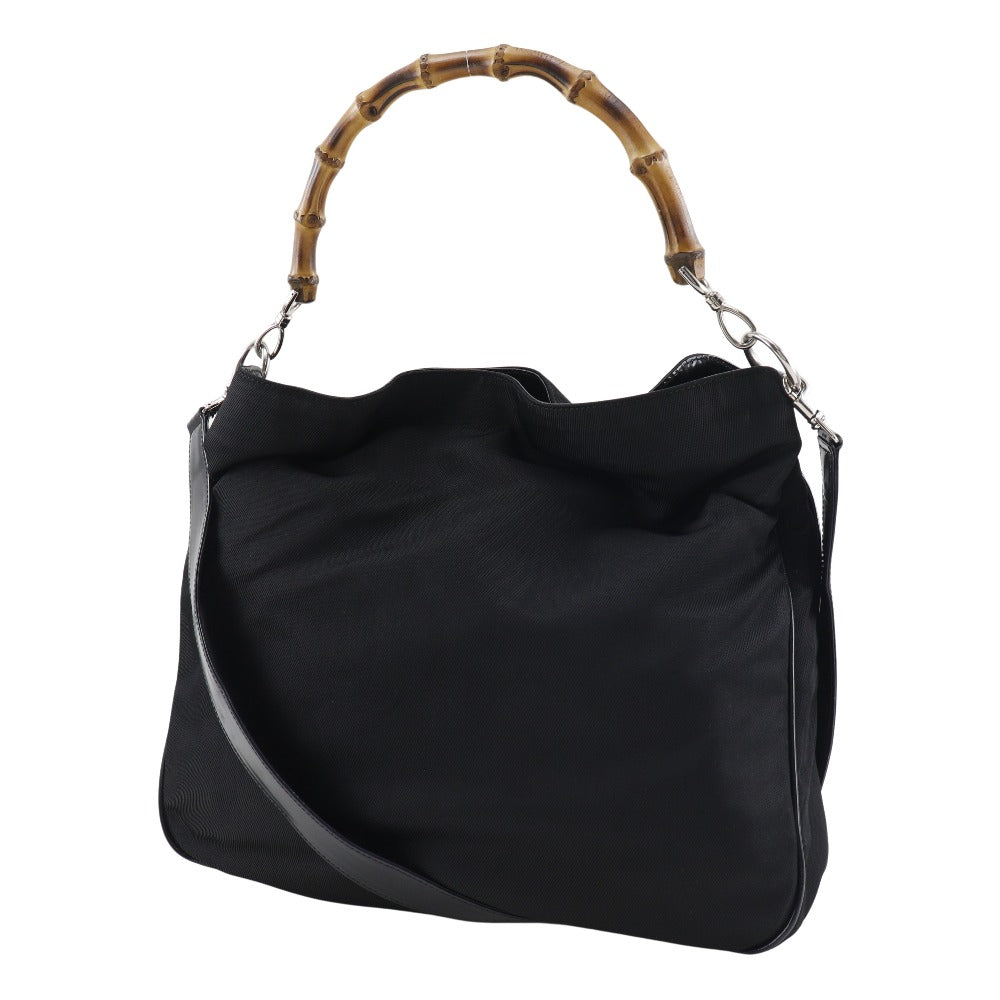 Gucci 001. . Bamboo Canvas Nylon Black Handbag