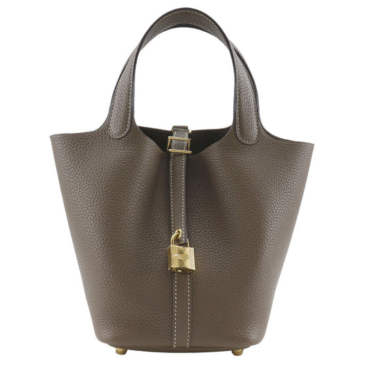Hermes Handbag Taurillon Clemence Picotan Rock Pm Metal Gold Travel Bag