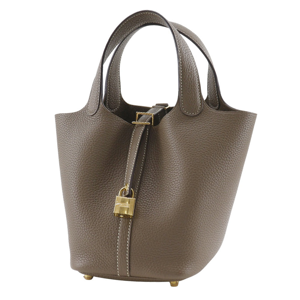 Hermes Handbag Taurillon Clemence Picotan Rock Pm Metal Gold Travel Bag
