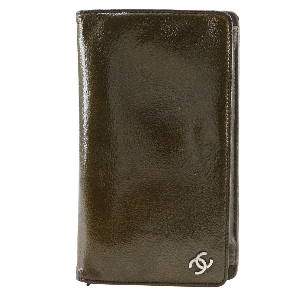 Chanel Coco Mark Patent Leather Long Wallet