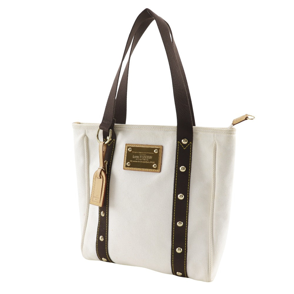 Louis Vuitton M40036 Antigua Hippo MM Canvas White Brown Tote Bag