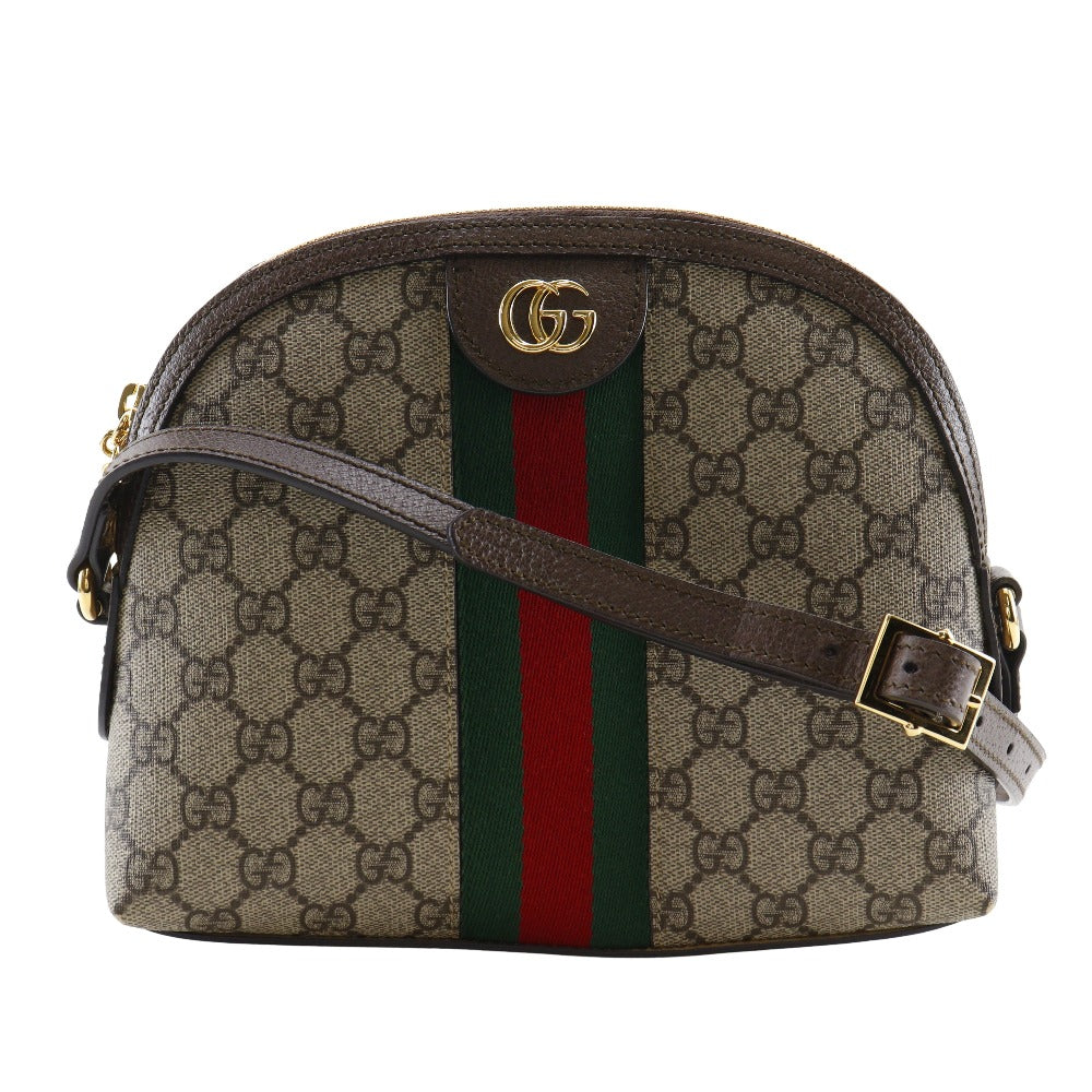 Gucci GG Supreme , Ofidia Leather Canvas Brown Small Shoulder Bag
