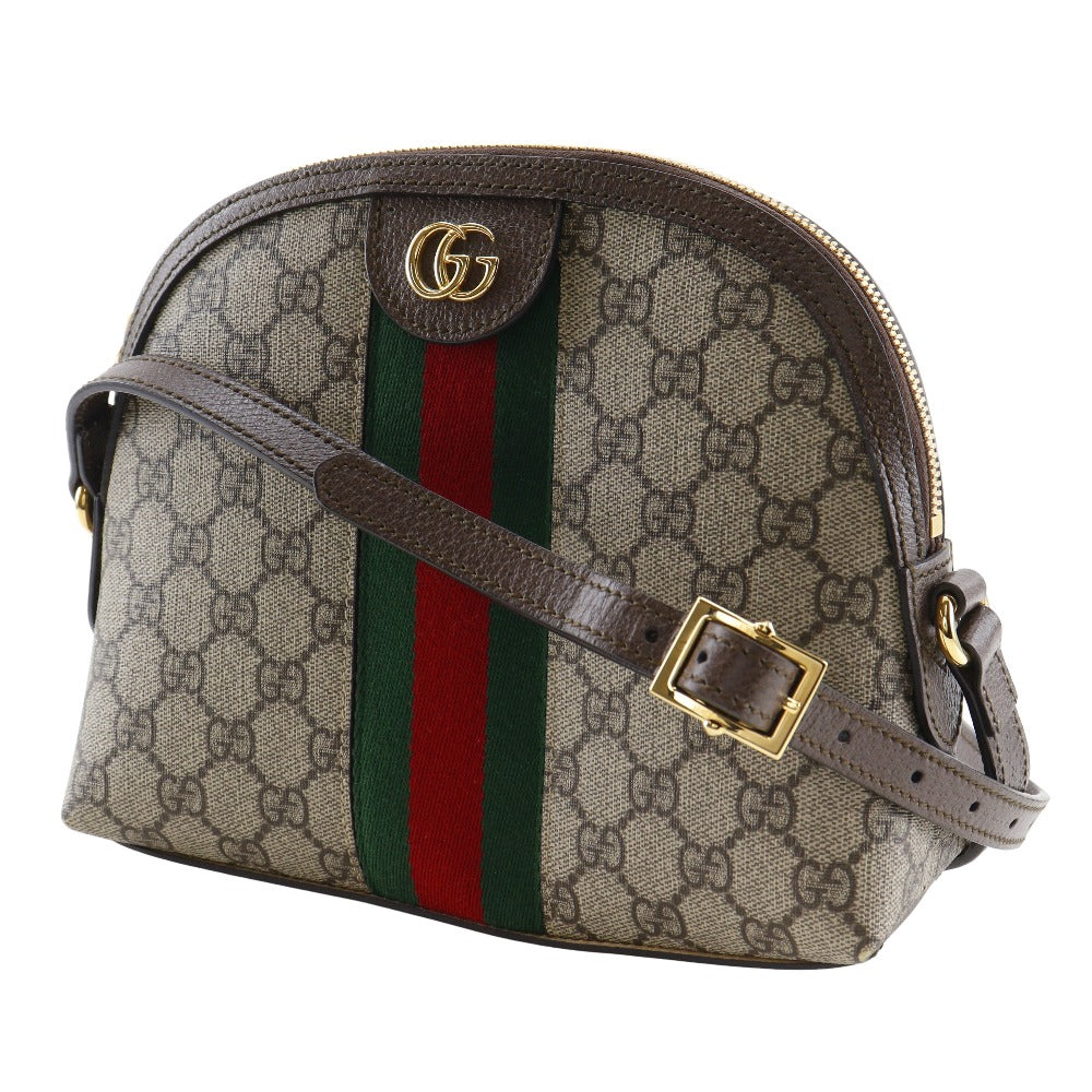 Gucci GG Supreme , Ofidia Leather Canvas Brown Small Shoulder Bag