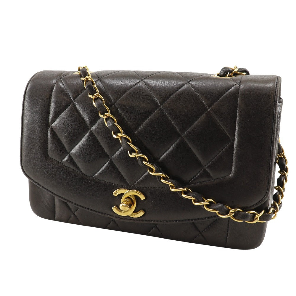 Chanel lambskin ChainShoulder diana flap 22 Black Shoulder Bag