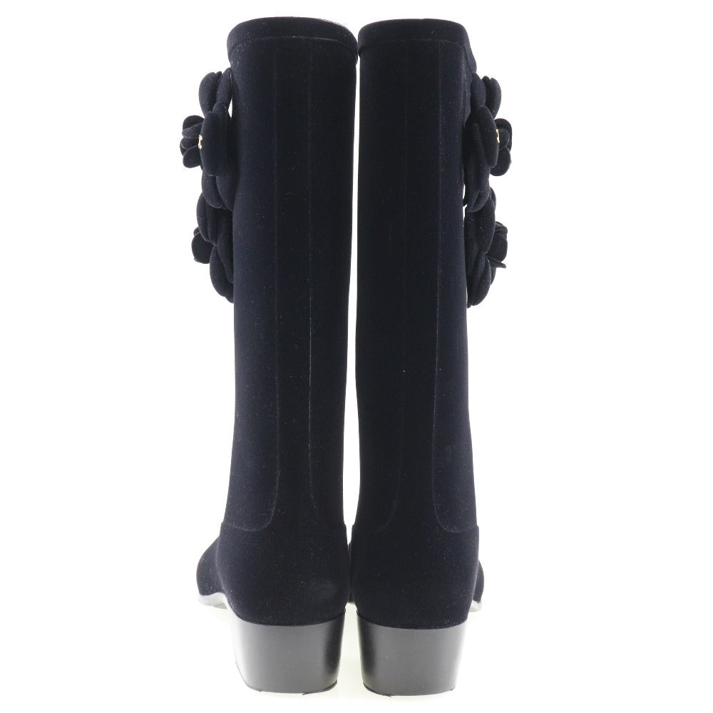 CHANEL boots G26648X31173 Suede black Camelia Women 37  