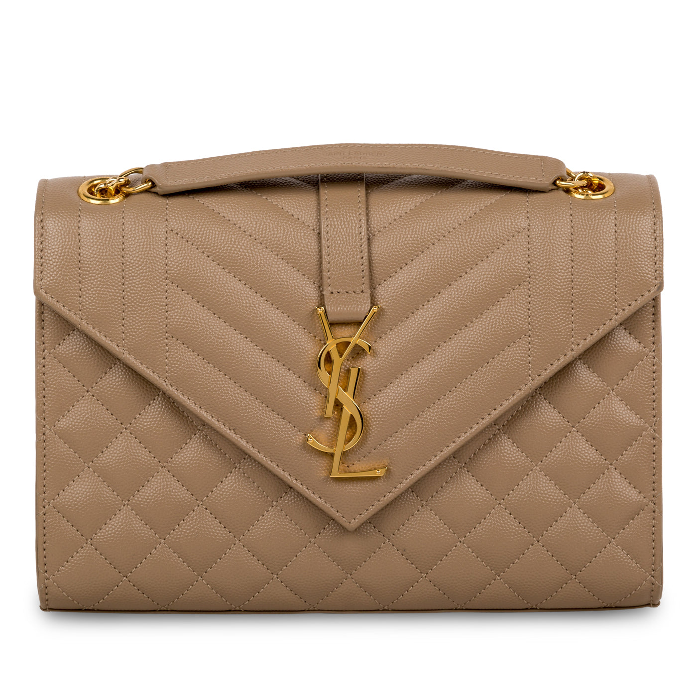 YSL Saint Laurent Mixed Satchel Bag Leather Quilted