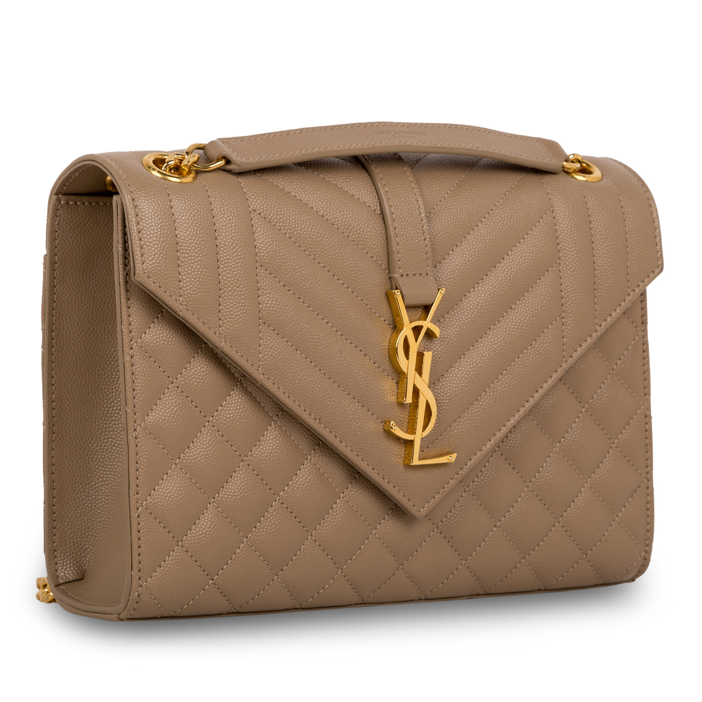 YSL Saint Laurent Mixed Satchel Bag Leather Quilted