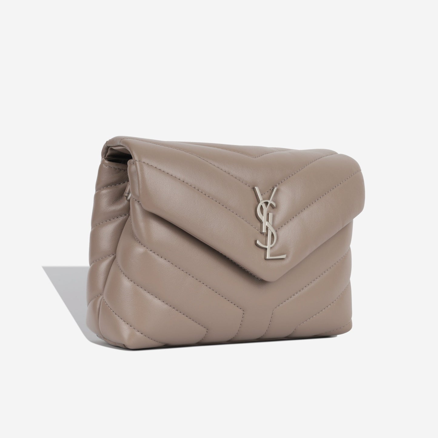 YSL Saint Laurent Loulou Bag Toy Crossbody Bag Taupe Calfskin Shw