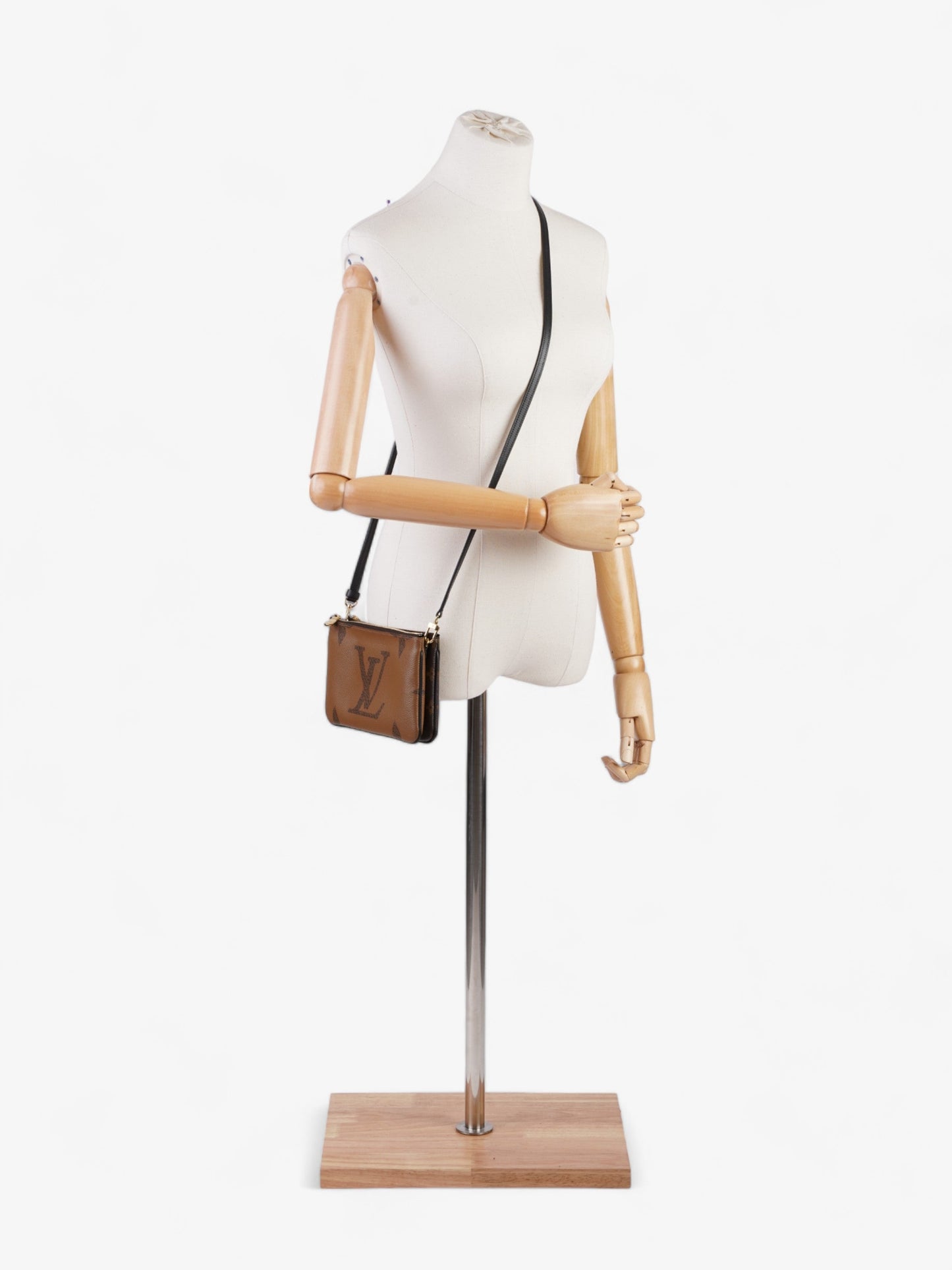 Louis Vuitton Reverse Pochette Double Zip Monogram Canvas Clutch Bag