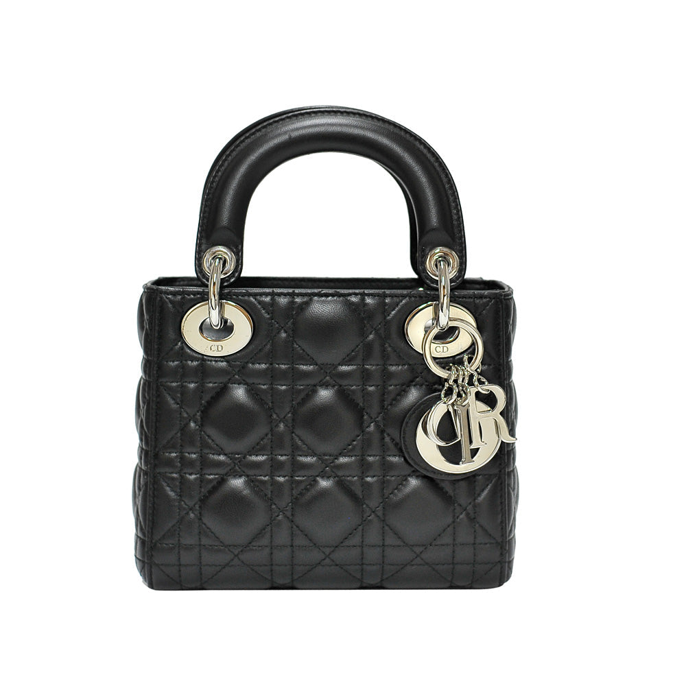 Dior Handbag Sac Lady Rented Out Black Mini Mini Bag