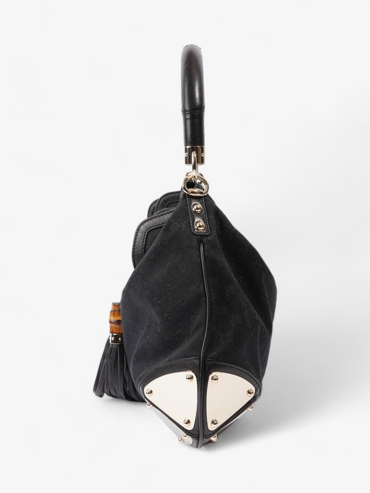 Gucci Indy Hobo Canvas Black Shoulder Bag