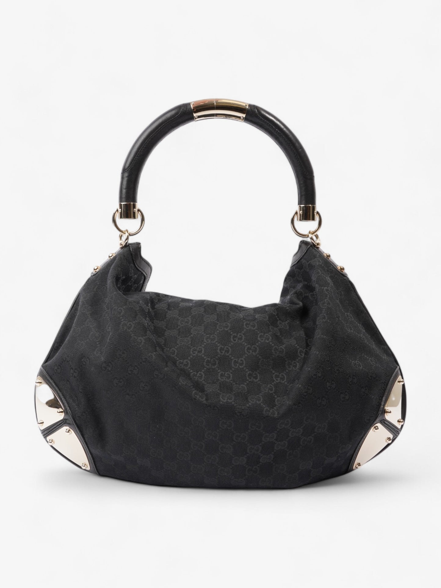 Gucci Indy Hobo Canvas Black Shoulder Bag