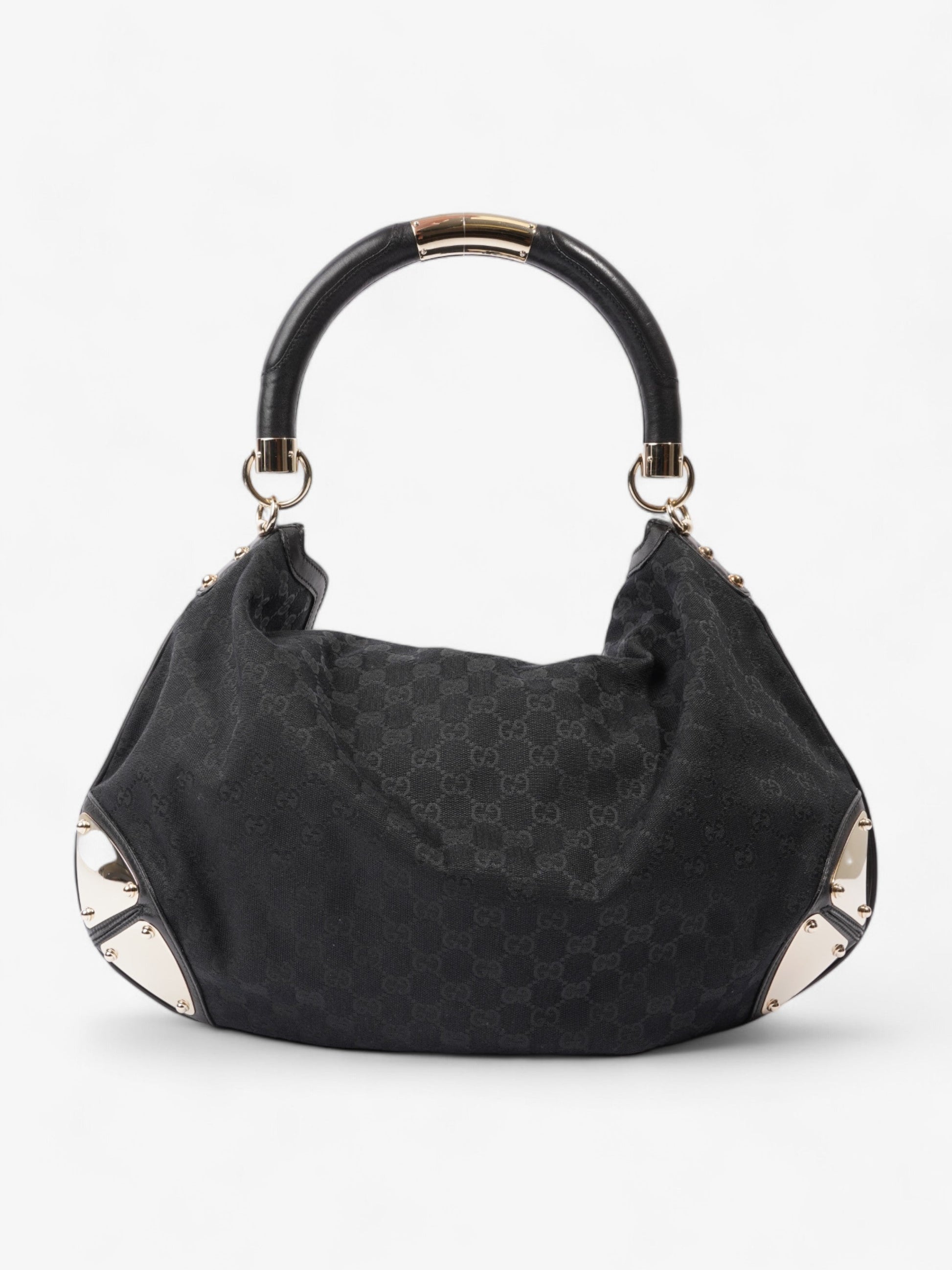 Gucci Indy Hobo Canvas Black Shoulder Bag