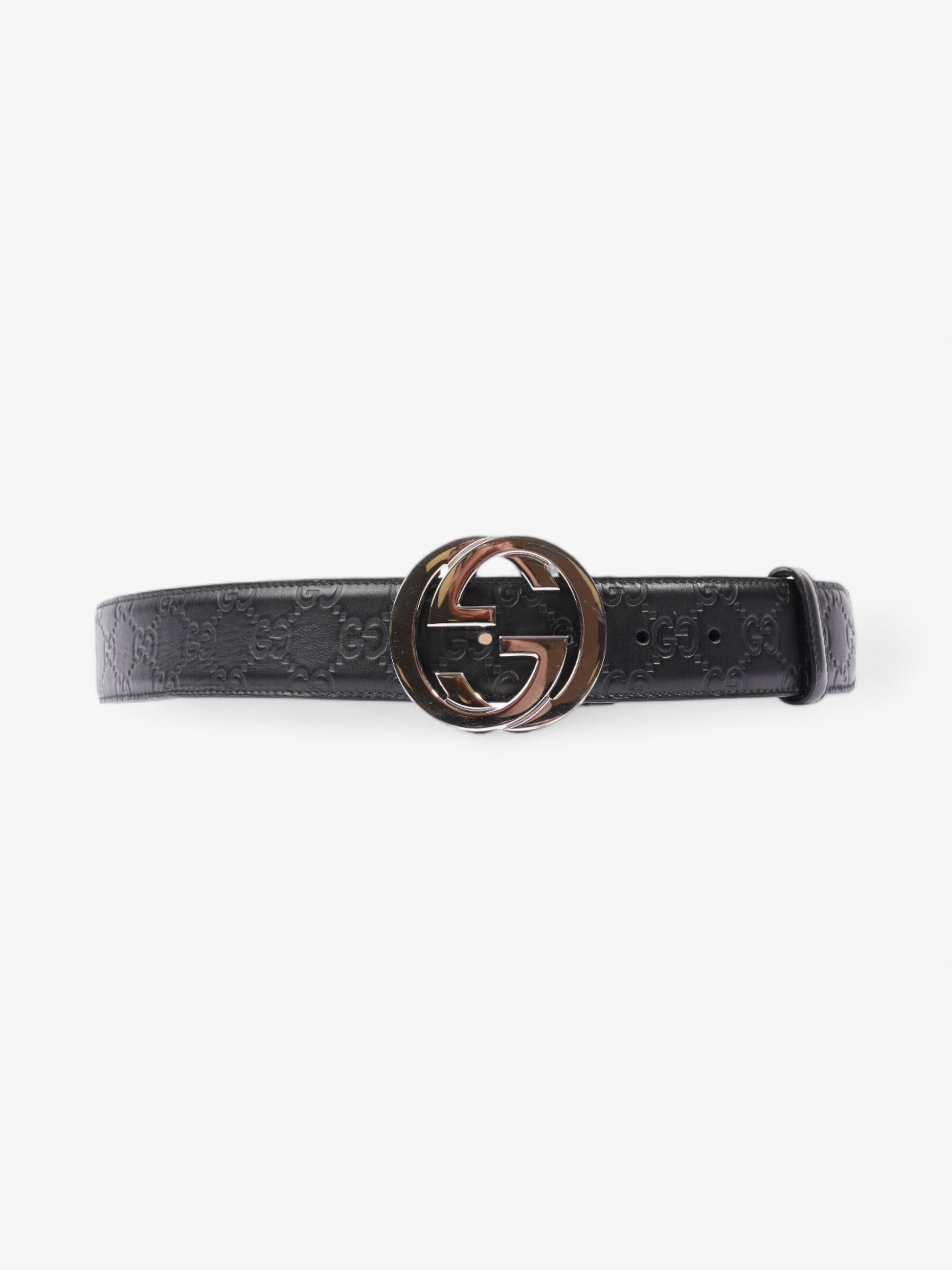 Gucci Blondie Wide Belt Handbag Leather Black Accessory