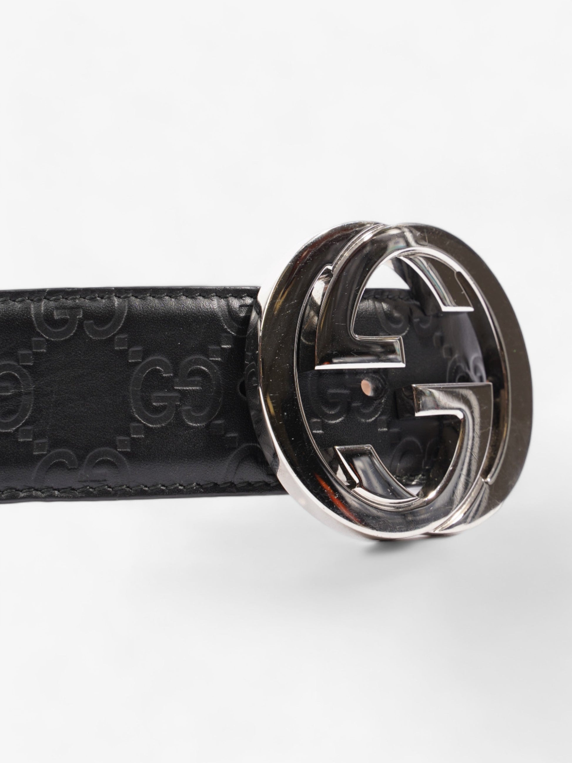 Gucci Blondie Wide Belt Handbag Leather Black Accessory