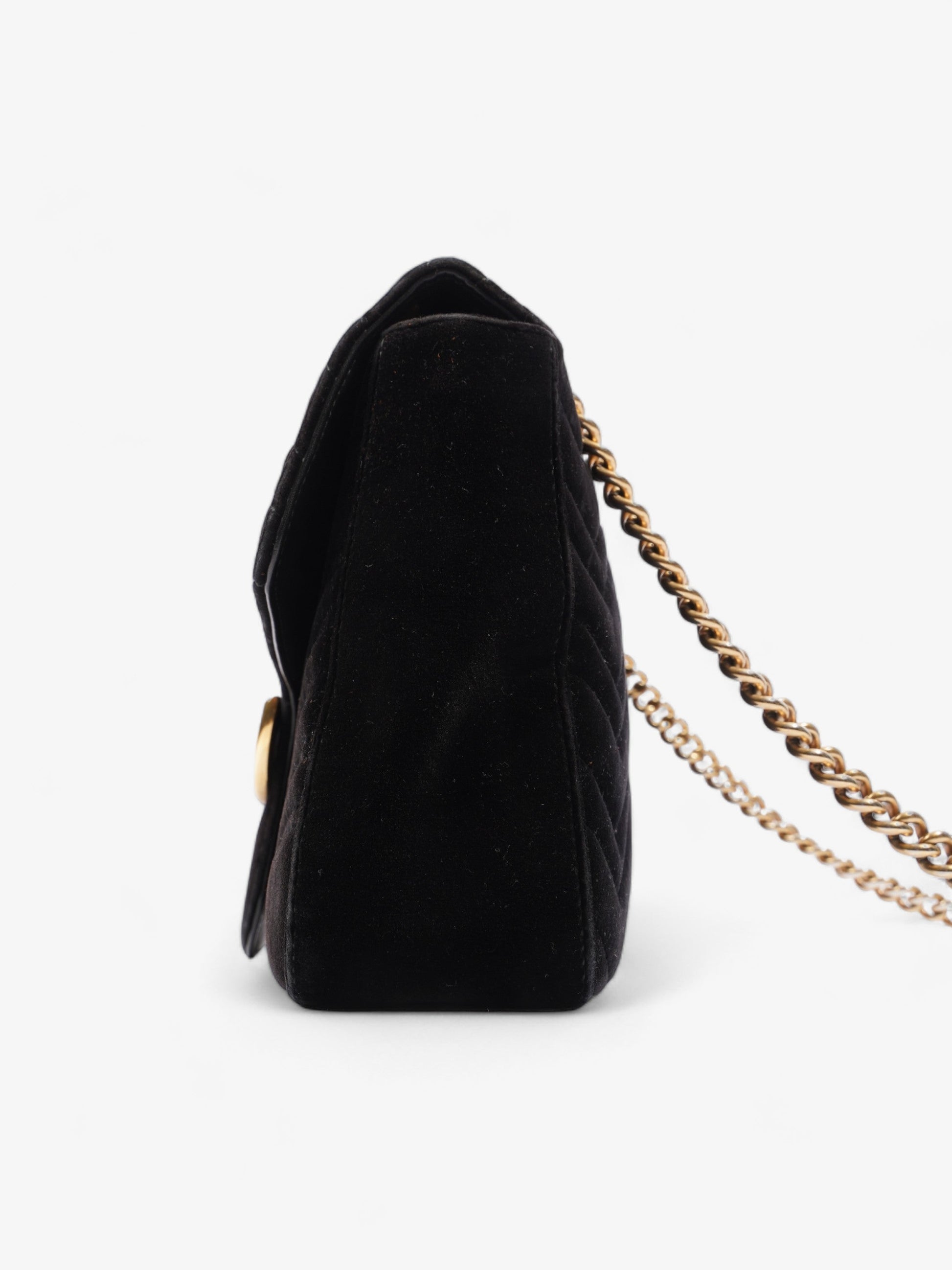 Gucci Marmont Velvet Shoulder Bag Black Medium
