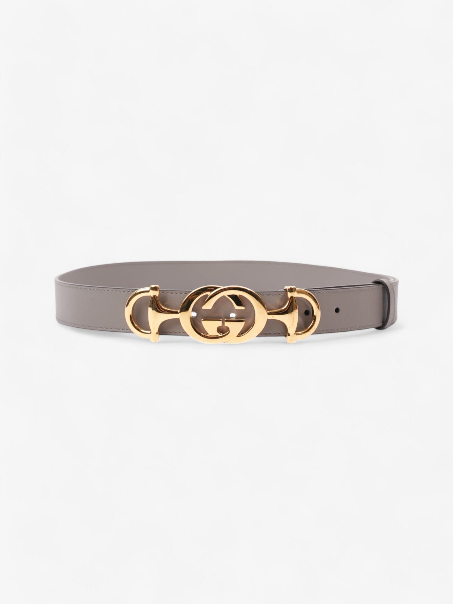Gucci Horsebit Belt Grey Handbag Leather Gold Accessory