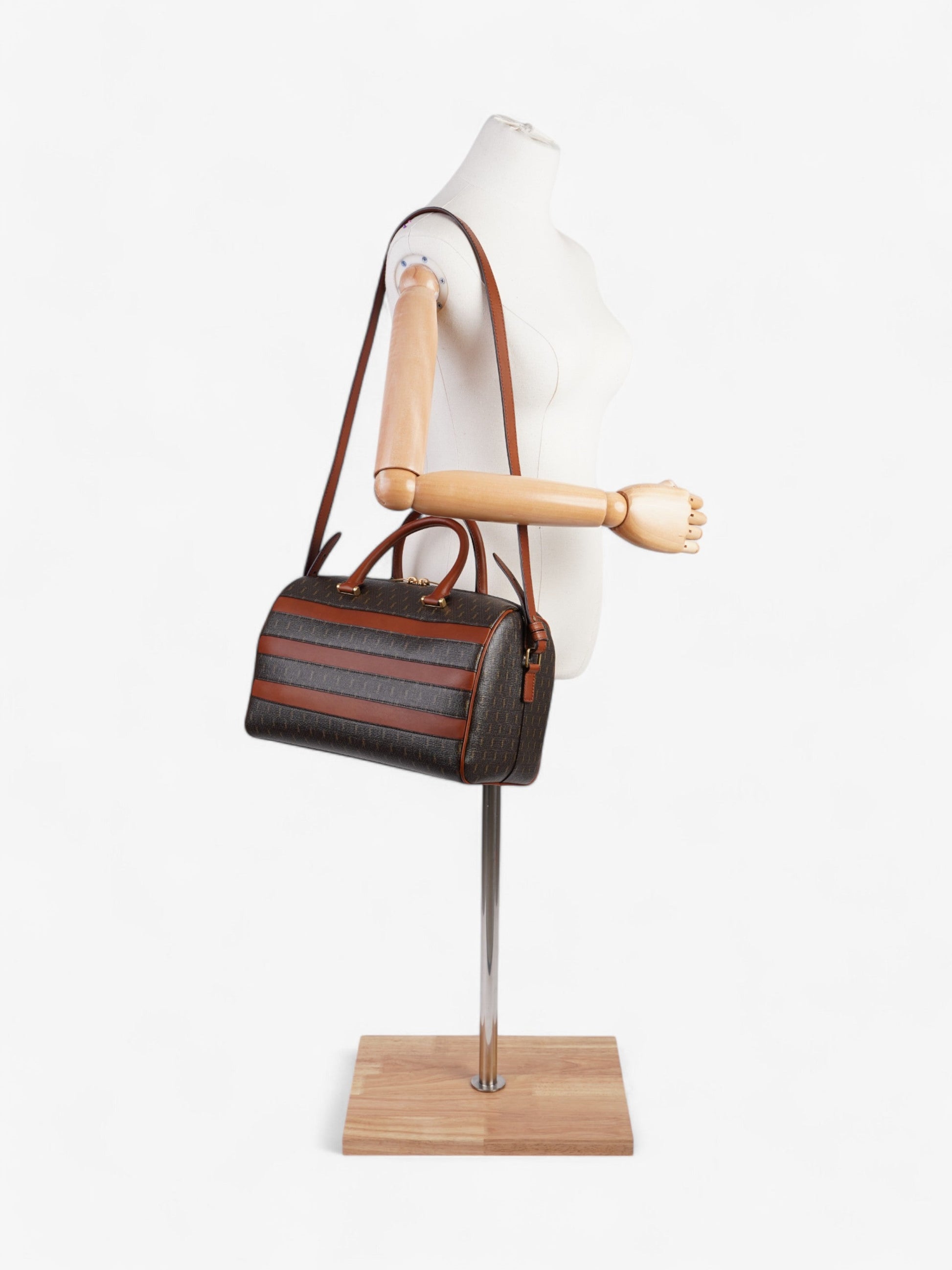 YSL Saint Laurent Le Monogramme Duffle Bag Canvas Brown Shoulder Bag