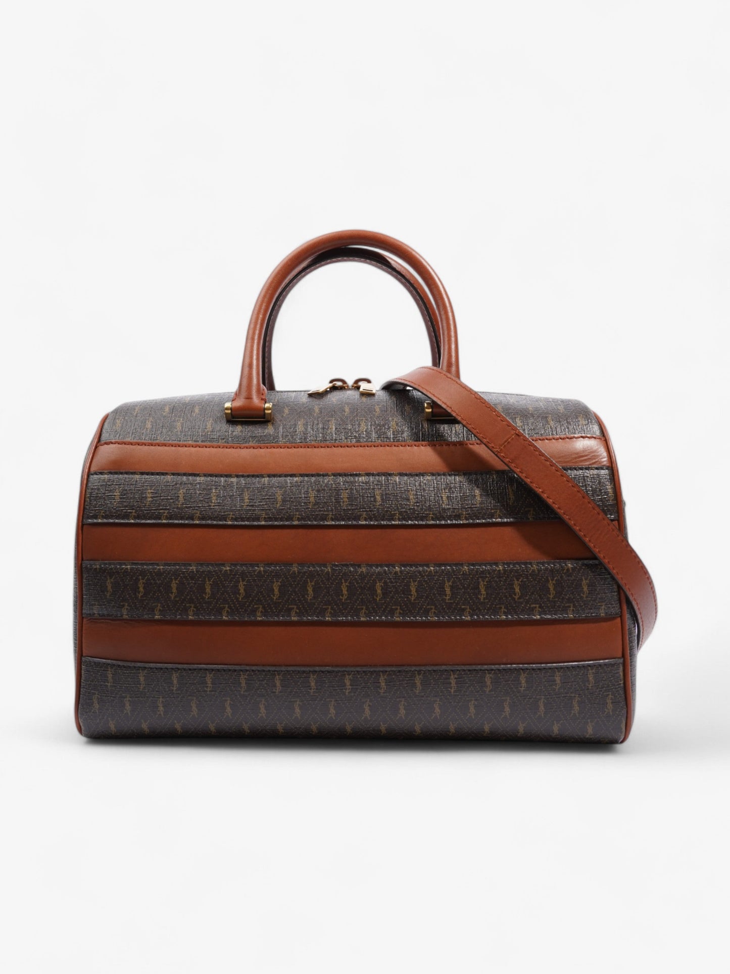 YSL Saint Laurent Le Monogramme Duffle Bag Canvas Brown Shoulder Bag
