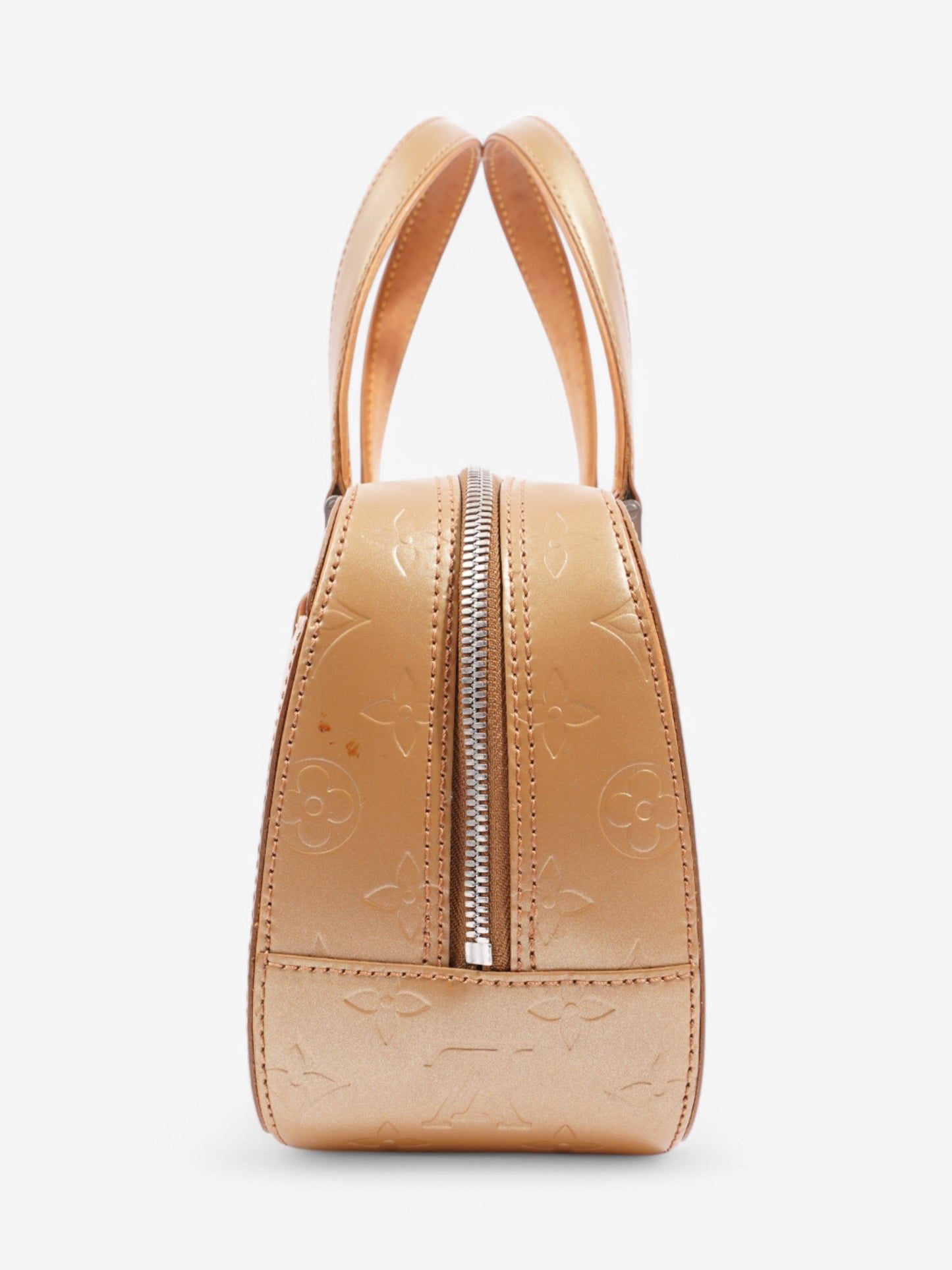 Louis Vuitton Mat Shelton Embossed Monogram Leather Beige Handbag
