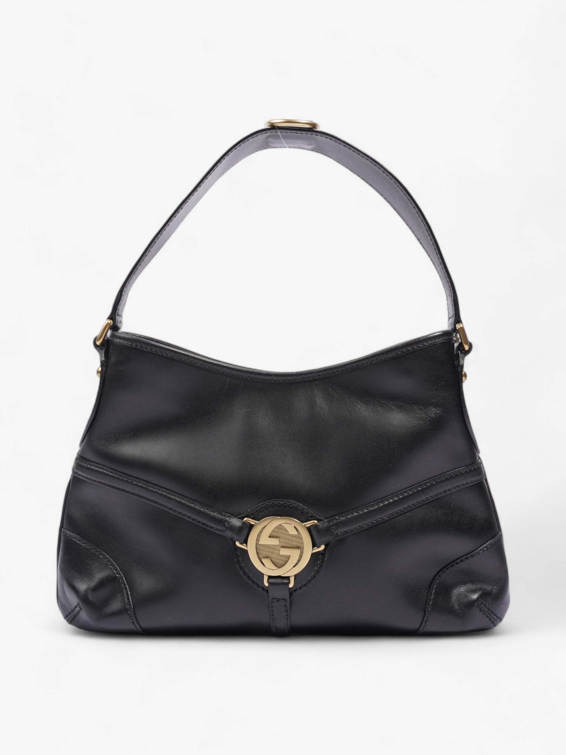 Gucci Reins Hobo Leather Black Shoulder Bag