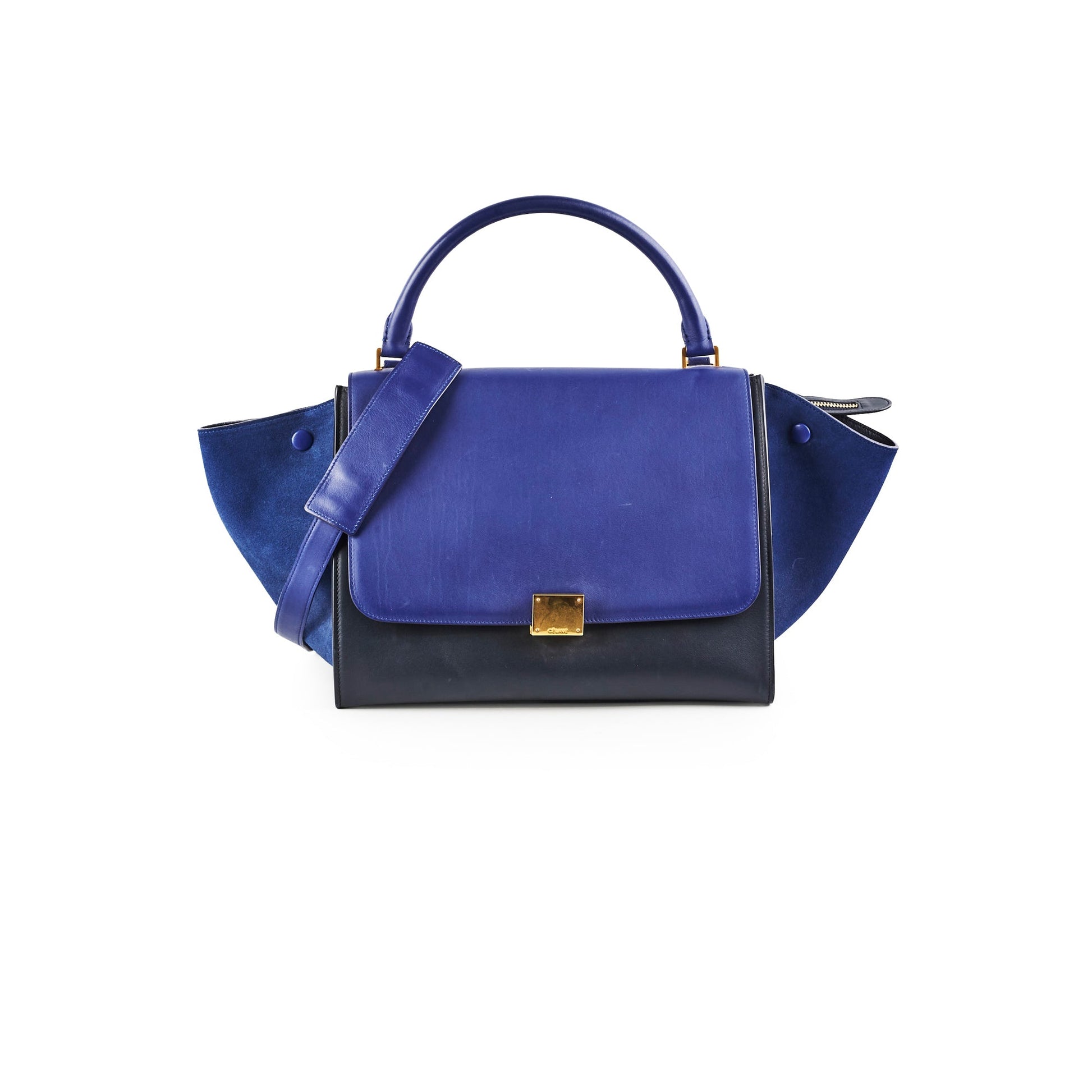 Luxury Trapeze Navy Handbag Blue Medium Travel Bag