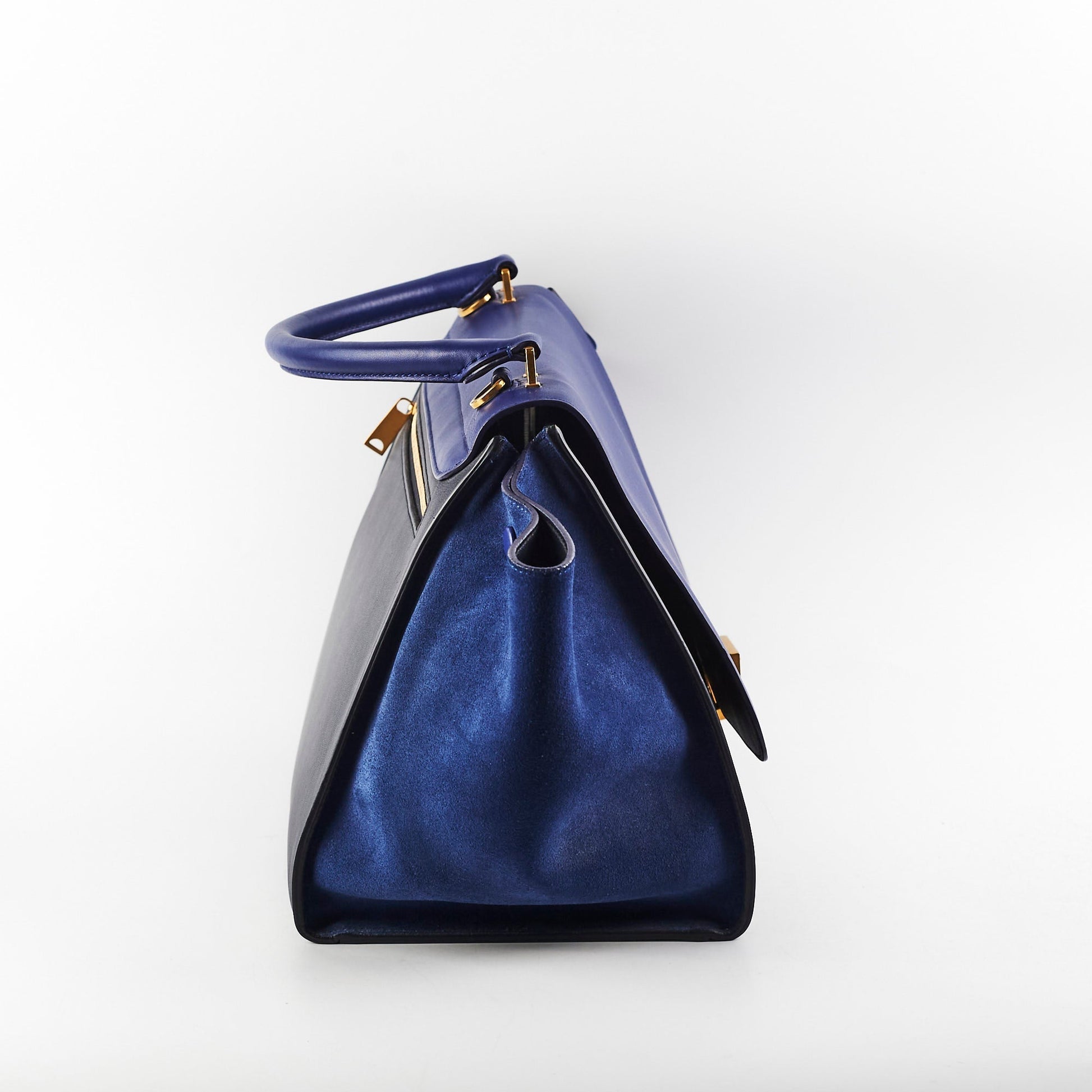 Luxury Trapeze Navy Handbag Blue Medium Travel Bag