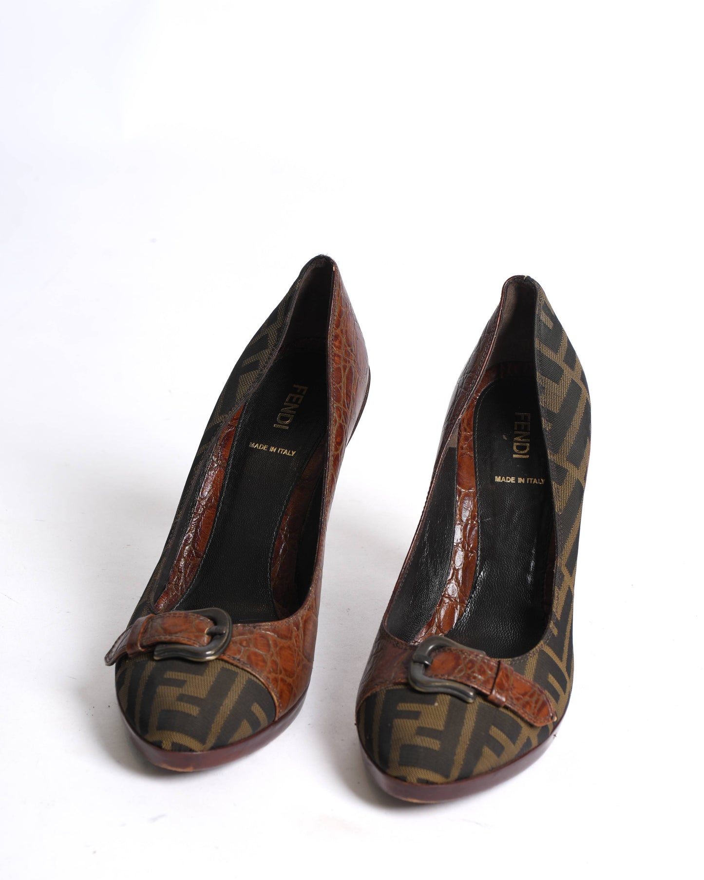 Fendi Shoe Zucca Pumps In Brown Shoes