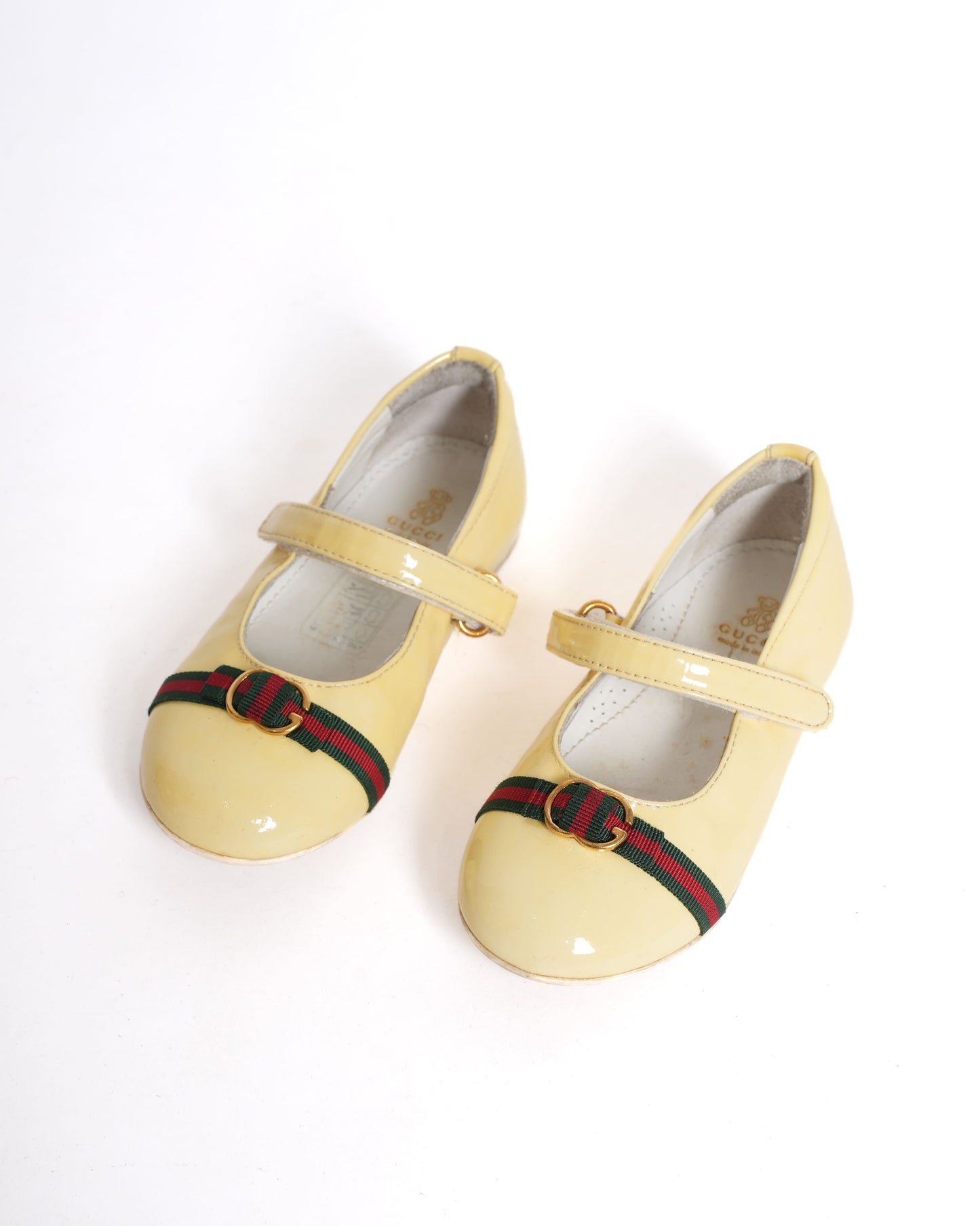 Gucci Kids Patent Leather Ballet Flats Yellow