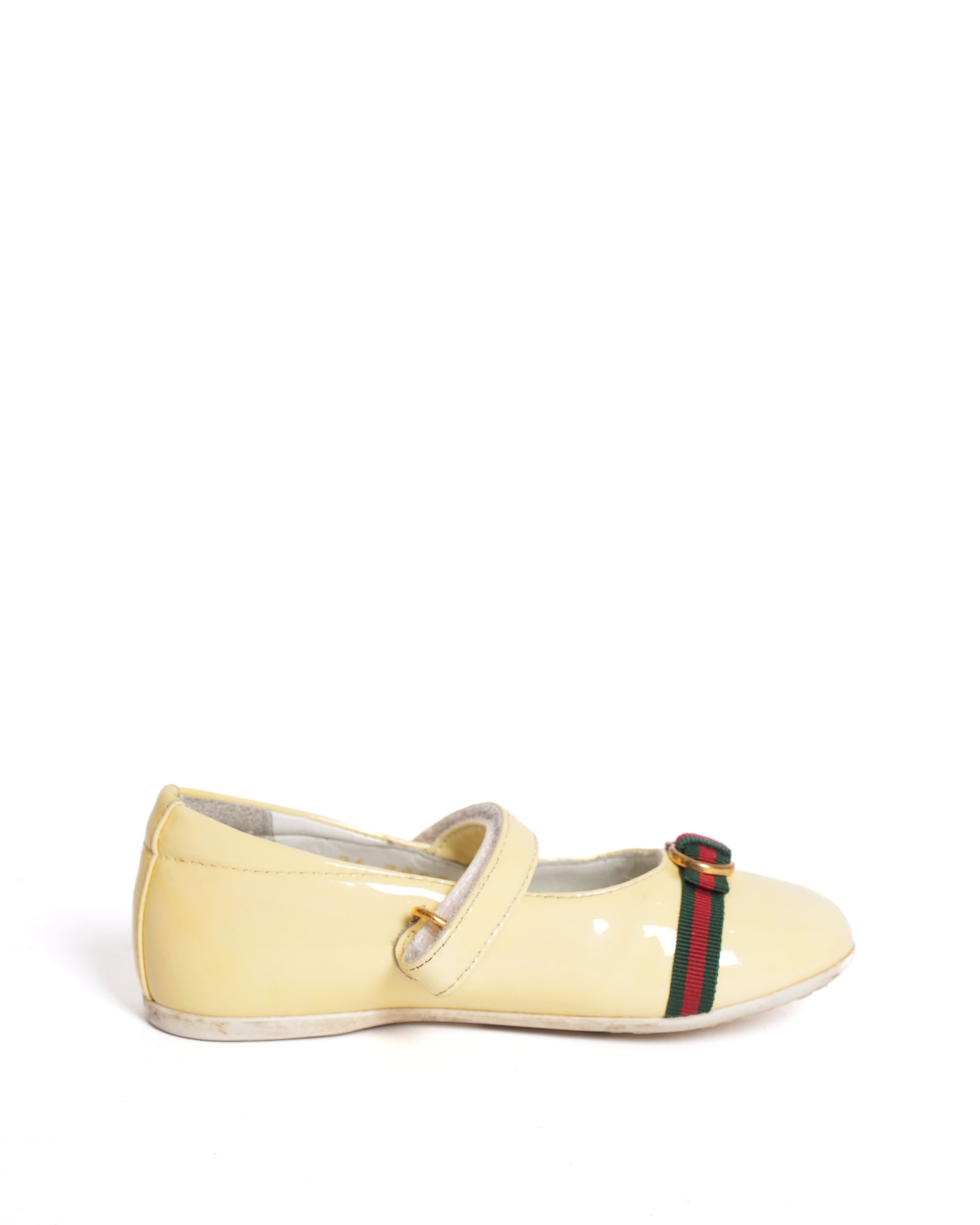 Gucci Kids Patent Leather Ballet Flats Yellow