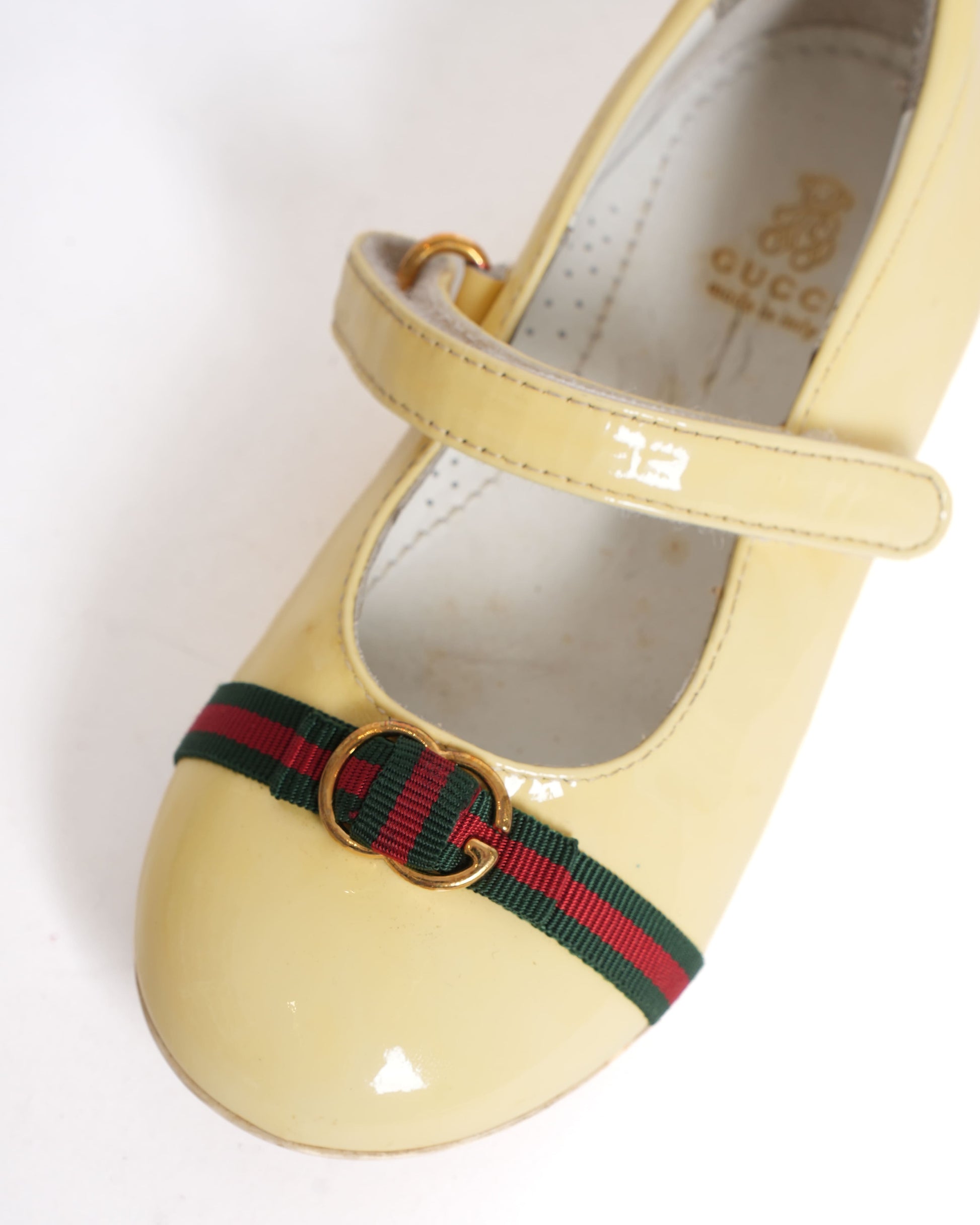 Gucci Kids Patent Leather Ballet Flats Yellow