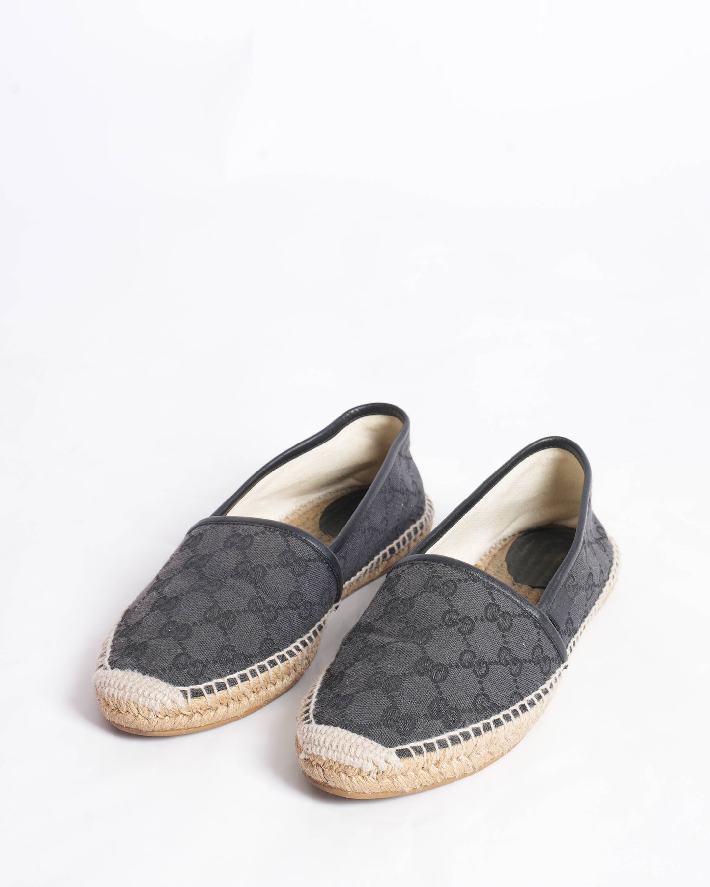 Gucci Black GG Canvas and Leather espadrilles