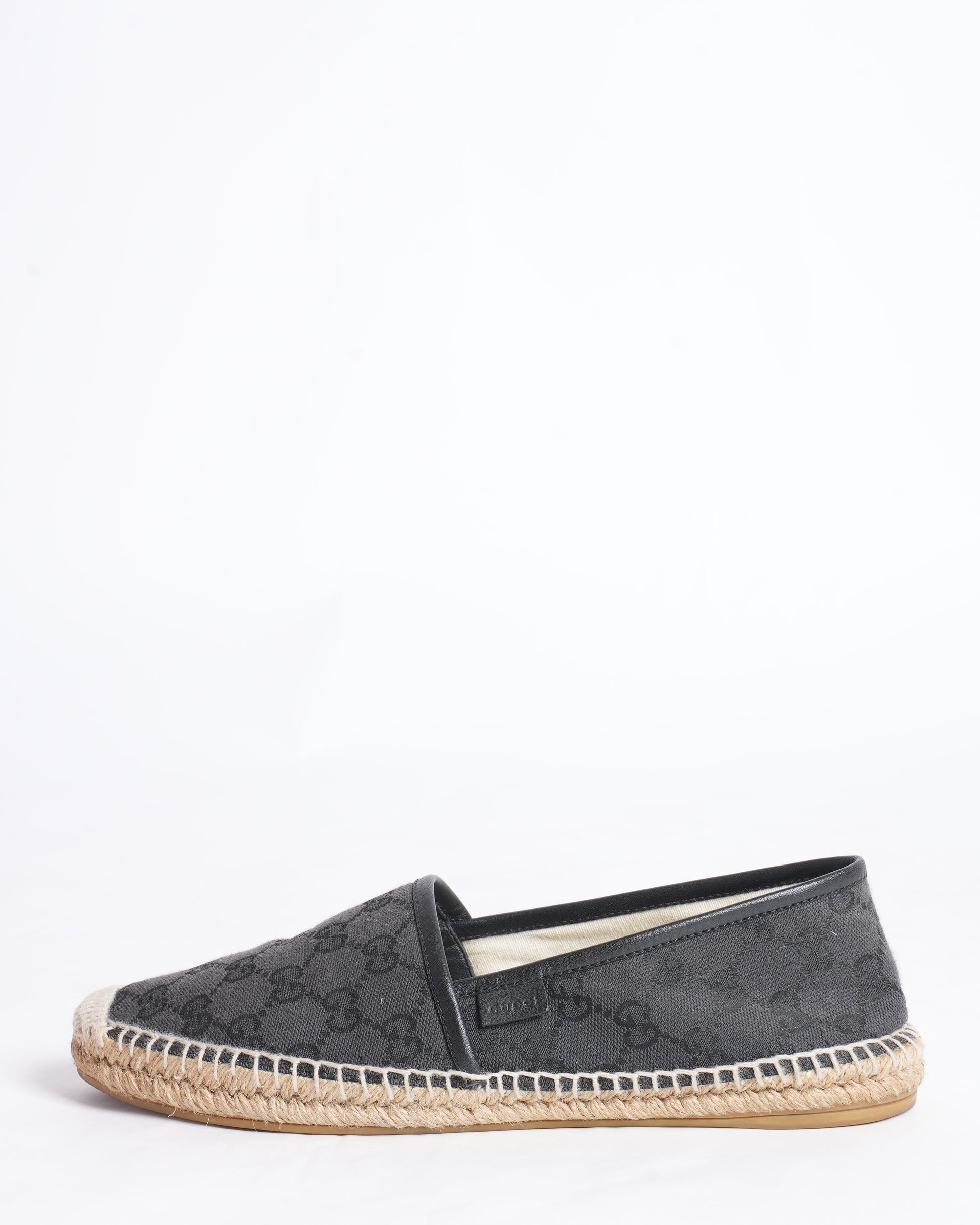 Gucci Black GG Canvas and Leather espadrilles