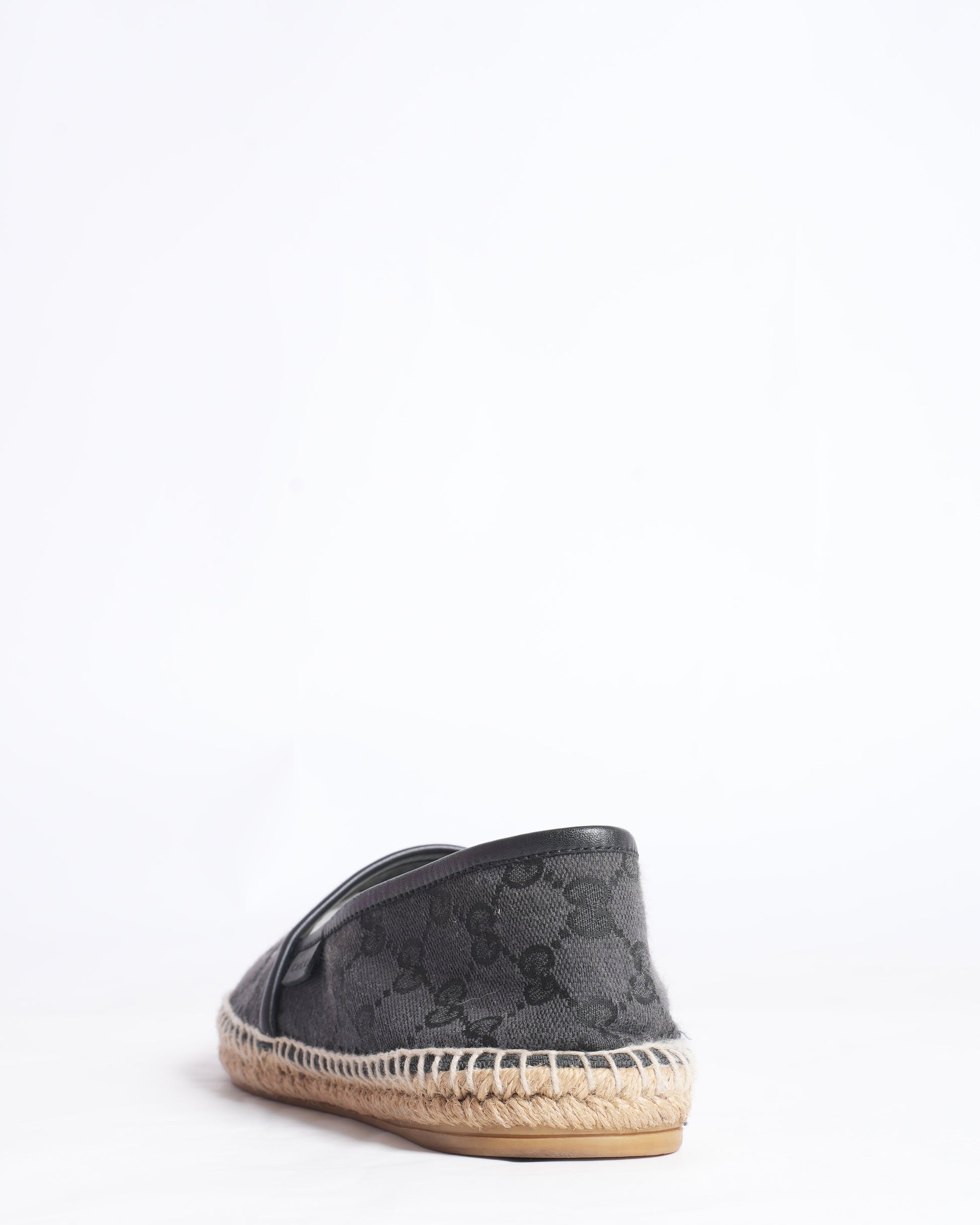 Gucci Black GG Canvas and Leather espadrilles