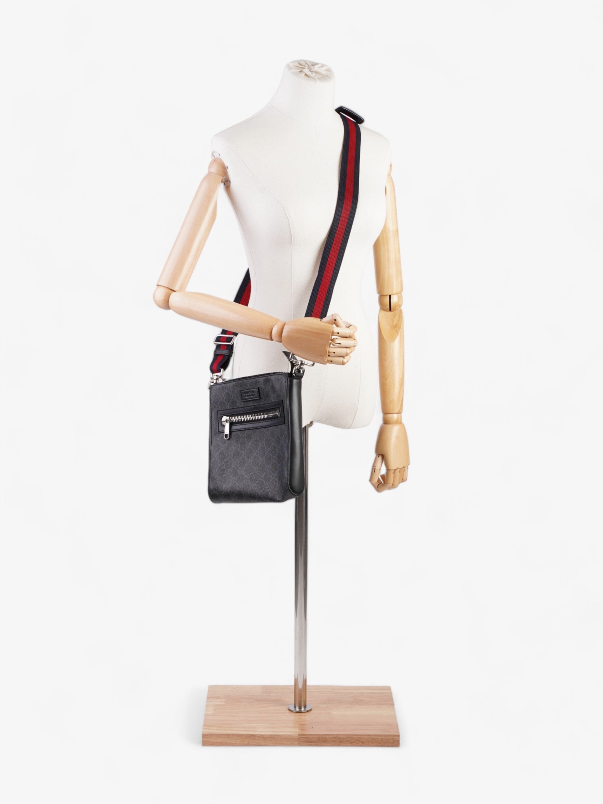 Gucci Web Messenger Bag Red Canvas Black Travel Bag